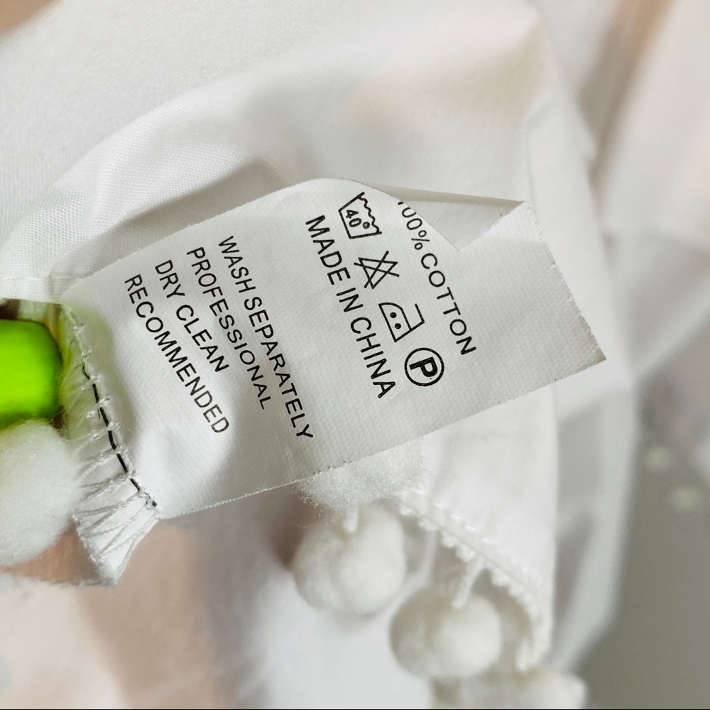 White Button Down Tiered Ruffle Collared Top By H… - image 7